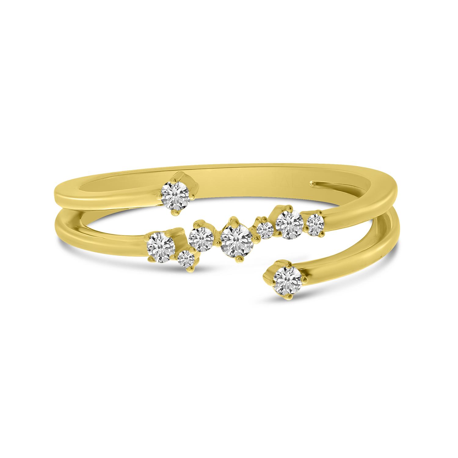 14K Yellow Gold Diamond Scattered Band Ring