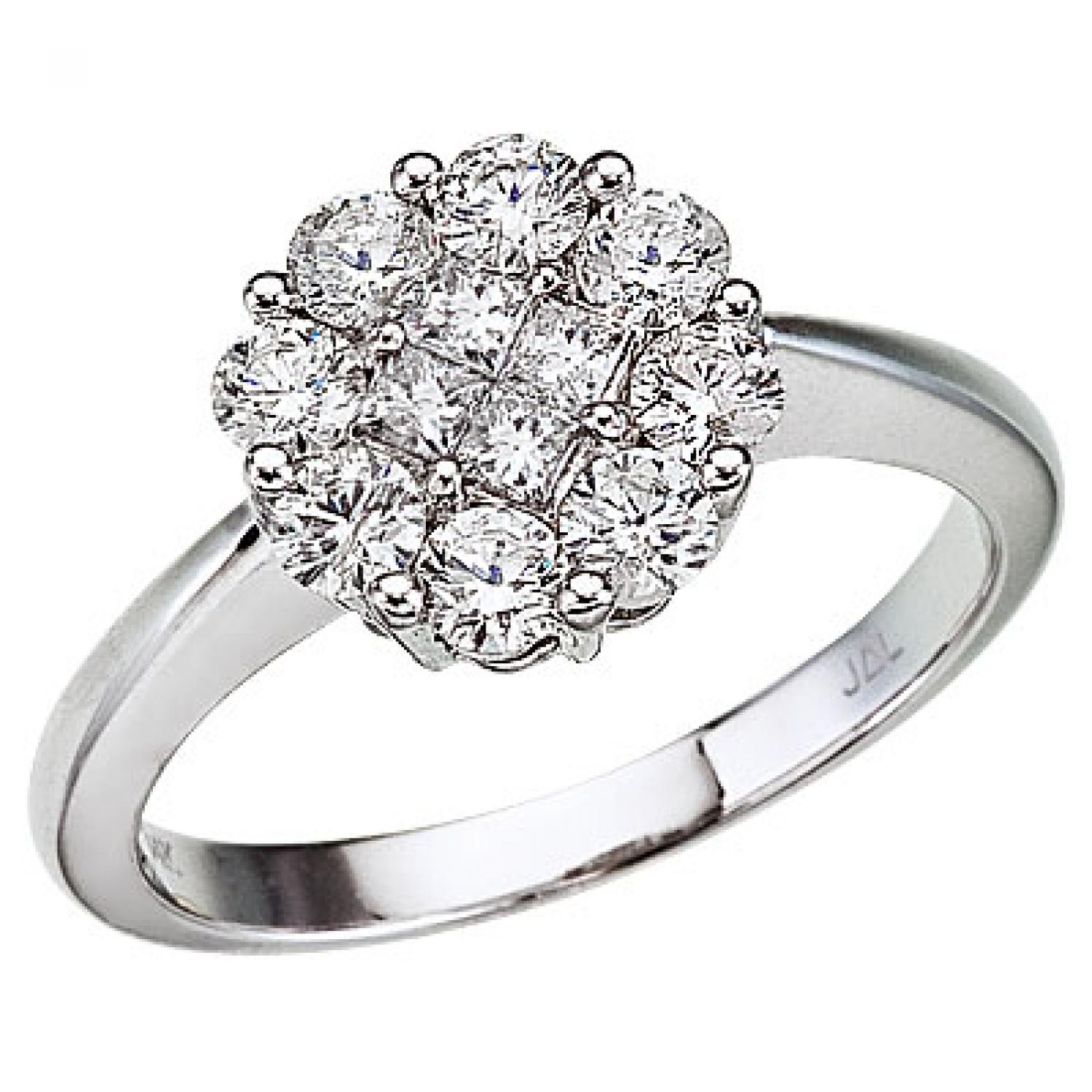 14K White Gold Diamond Clustaire Ring