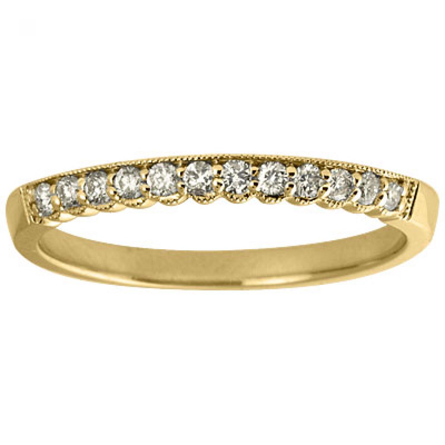 14K Yellow Gold Diamond Band Ring