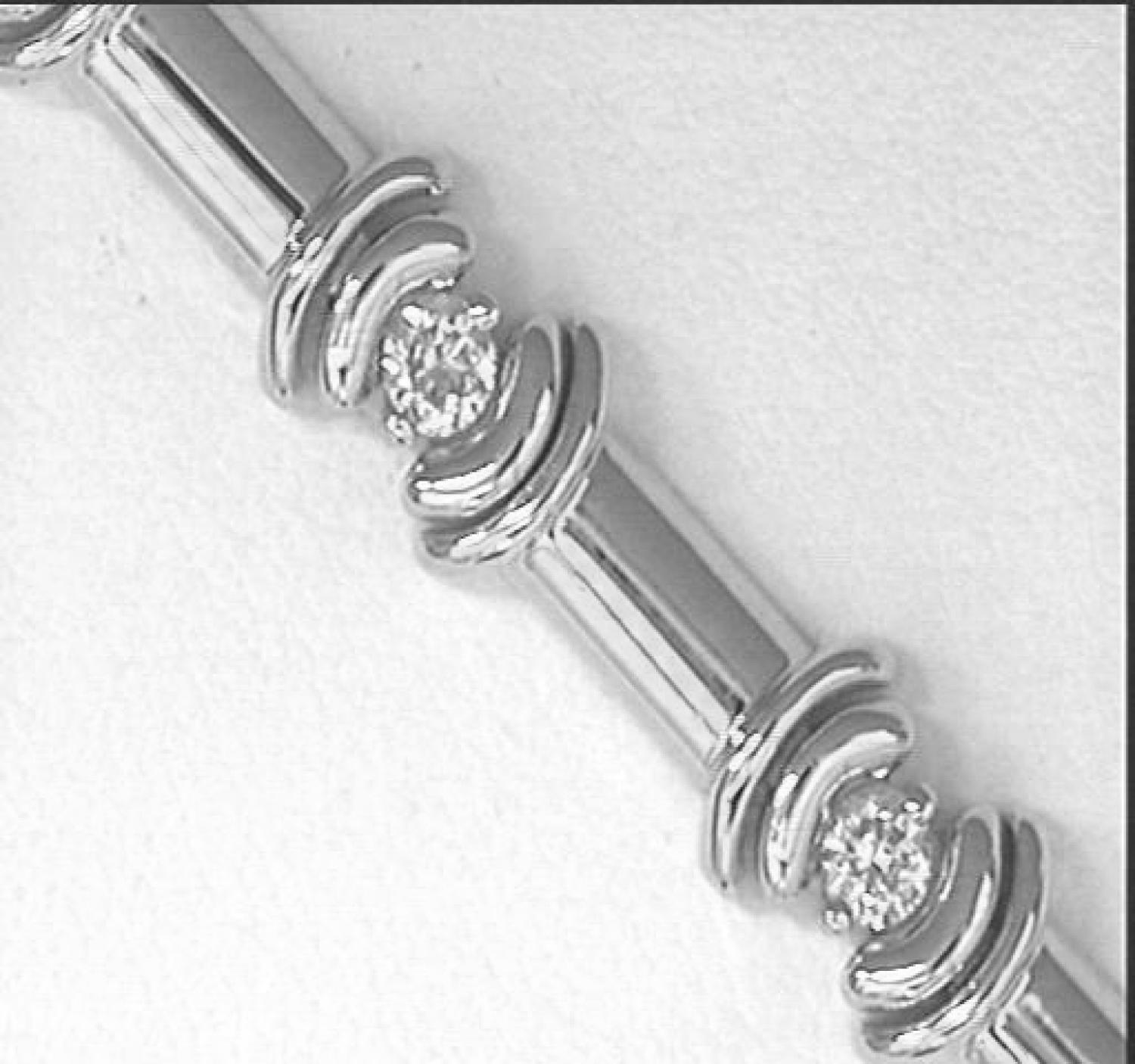 14K White Gold Diamond Bracelet