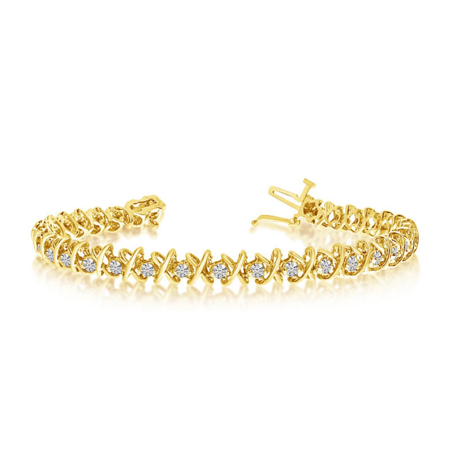 14K Yellow Gold Diamond XO Bracelet