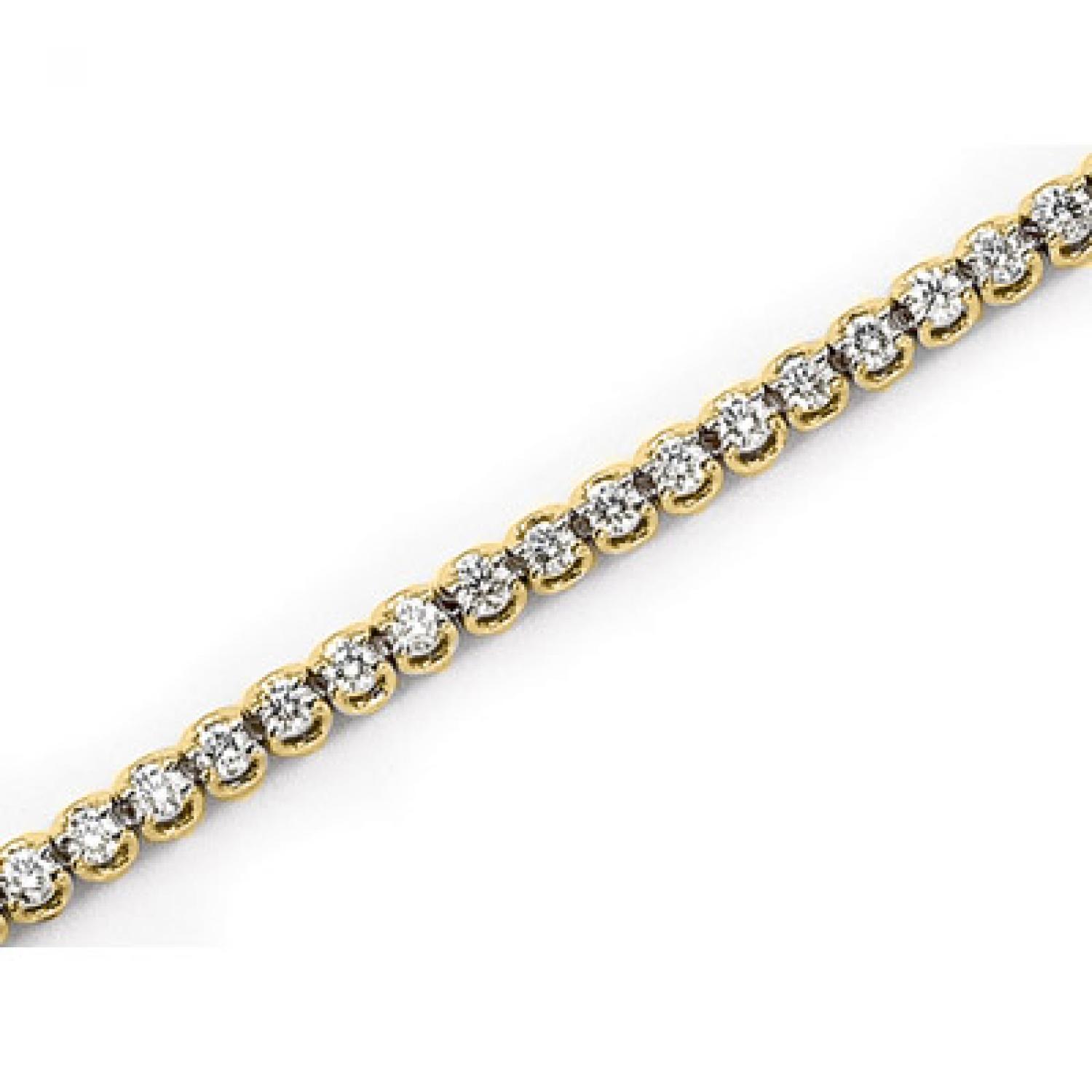 14K Yellow Gold Diamond U Bracelet