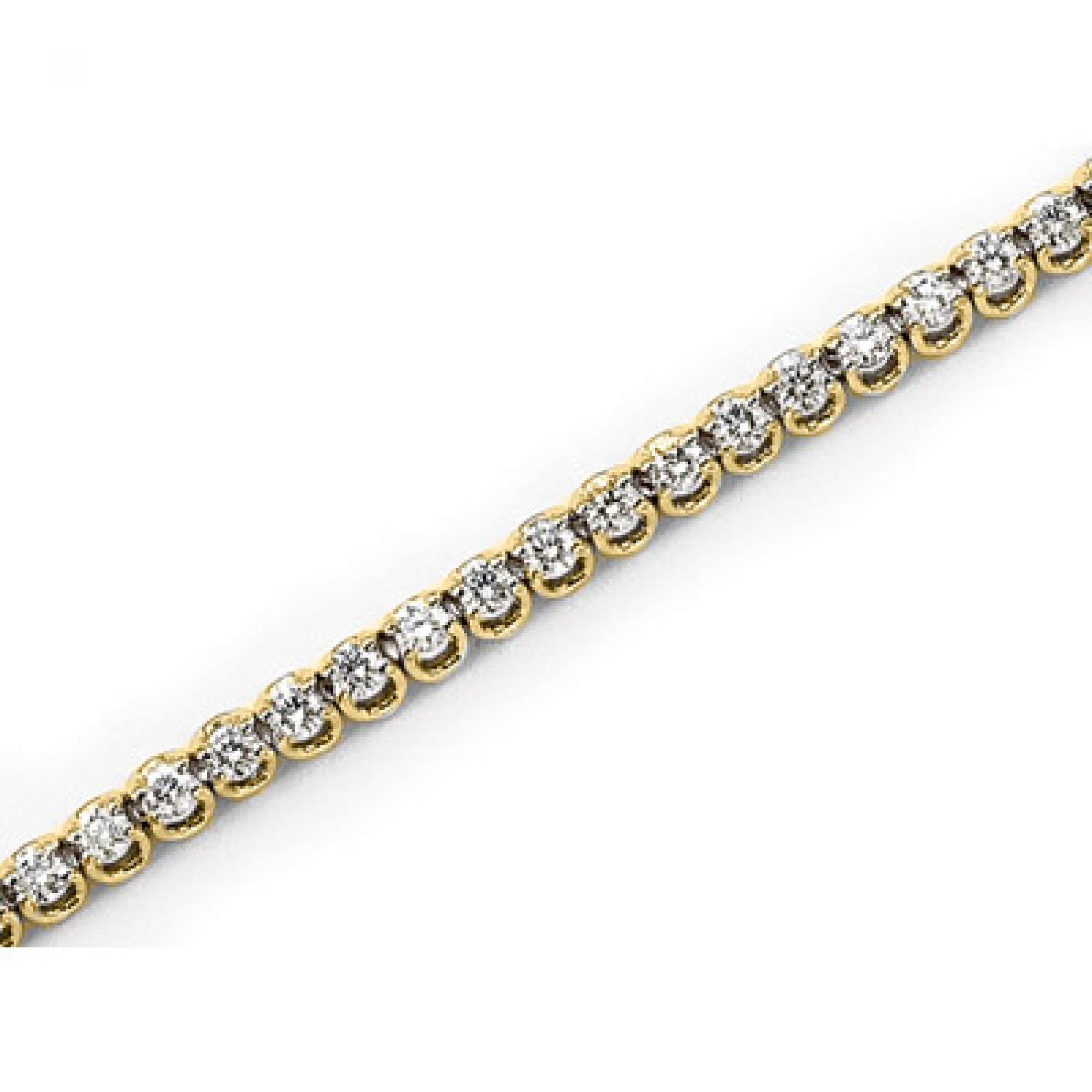 14K Yellow Gold Diamond U Bracelet