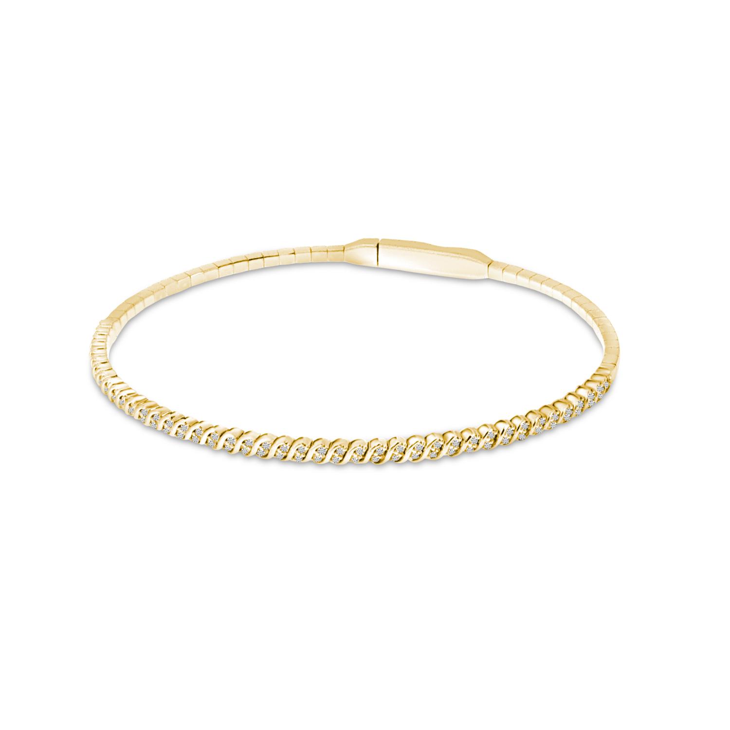 14K Yellow Gold Flexible Diamond Bracelet