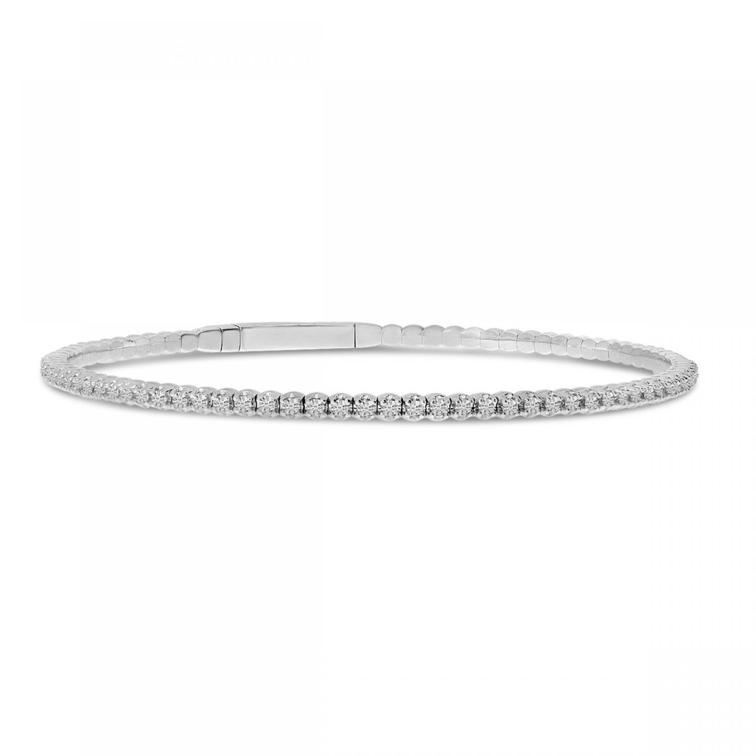 14K White Gold Flexible Diamond Bracelet