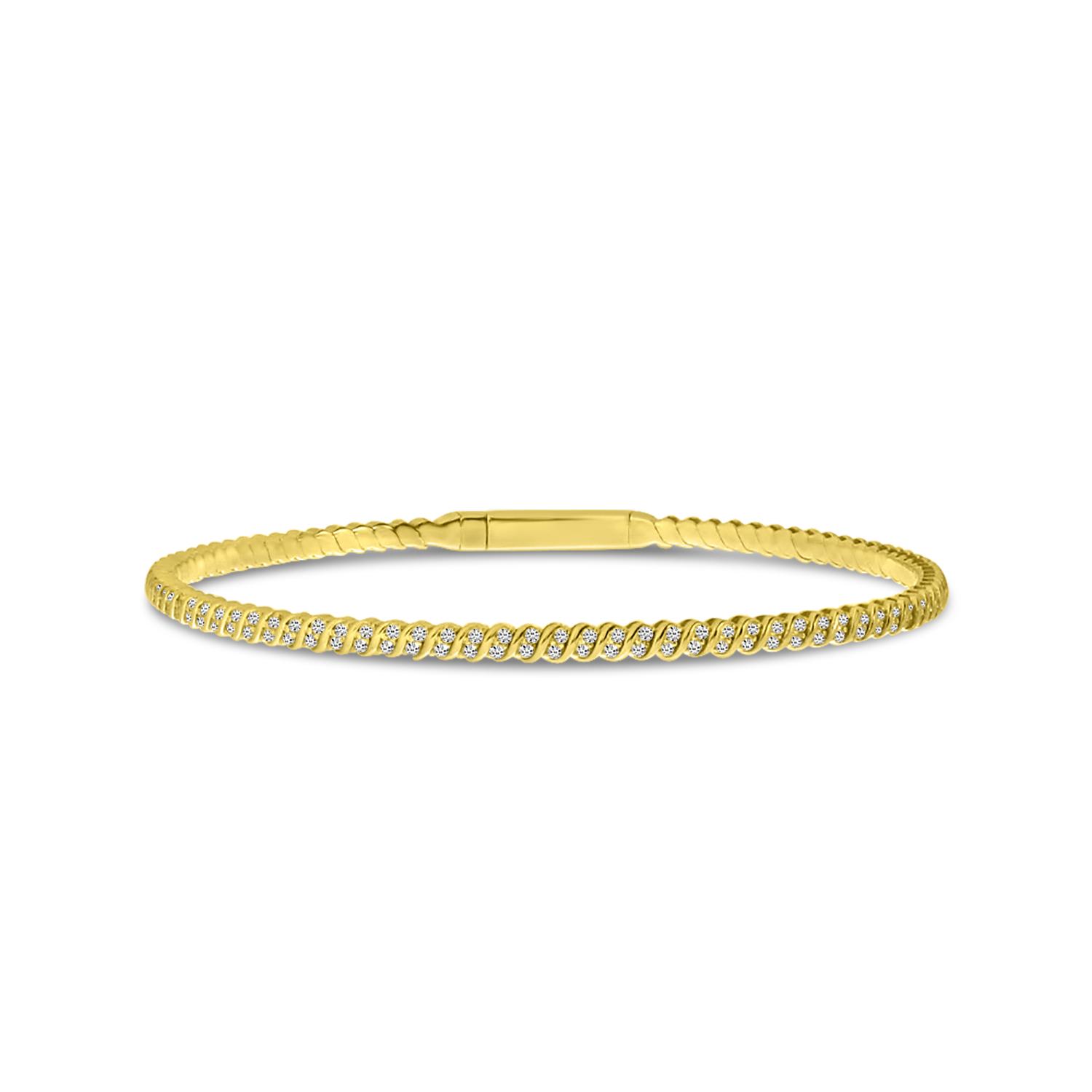 14K Yellow Gold Flexible Diamond Bracelet