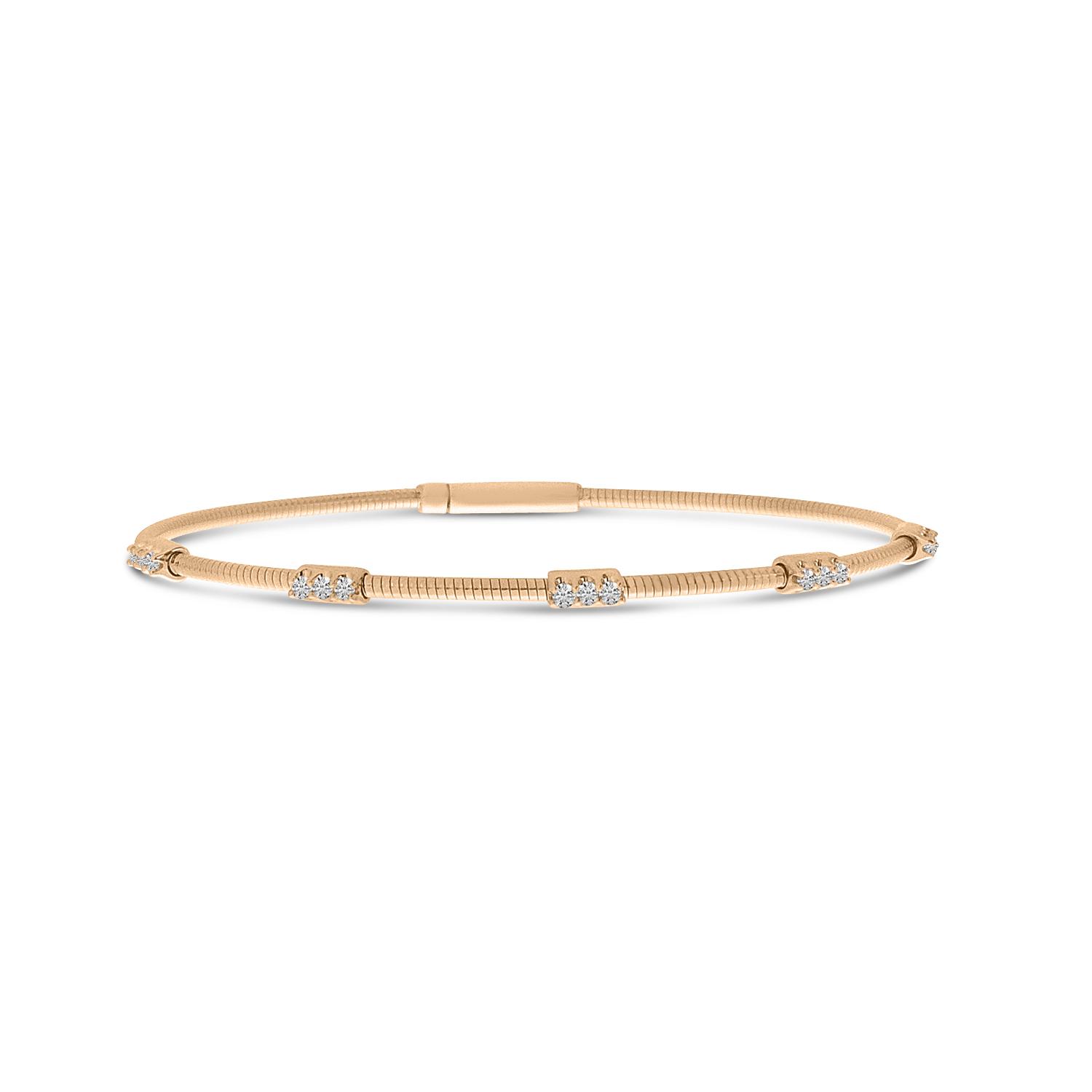 14K Rose Gold Flexible Diamond Bracelet