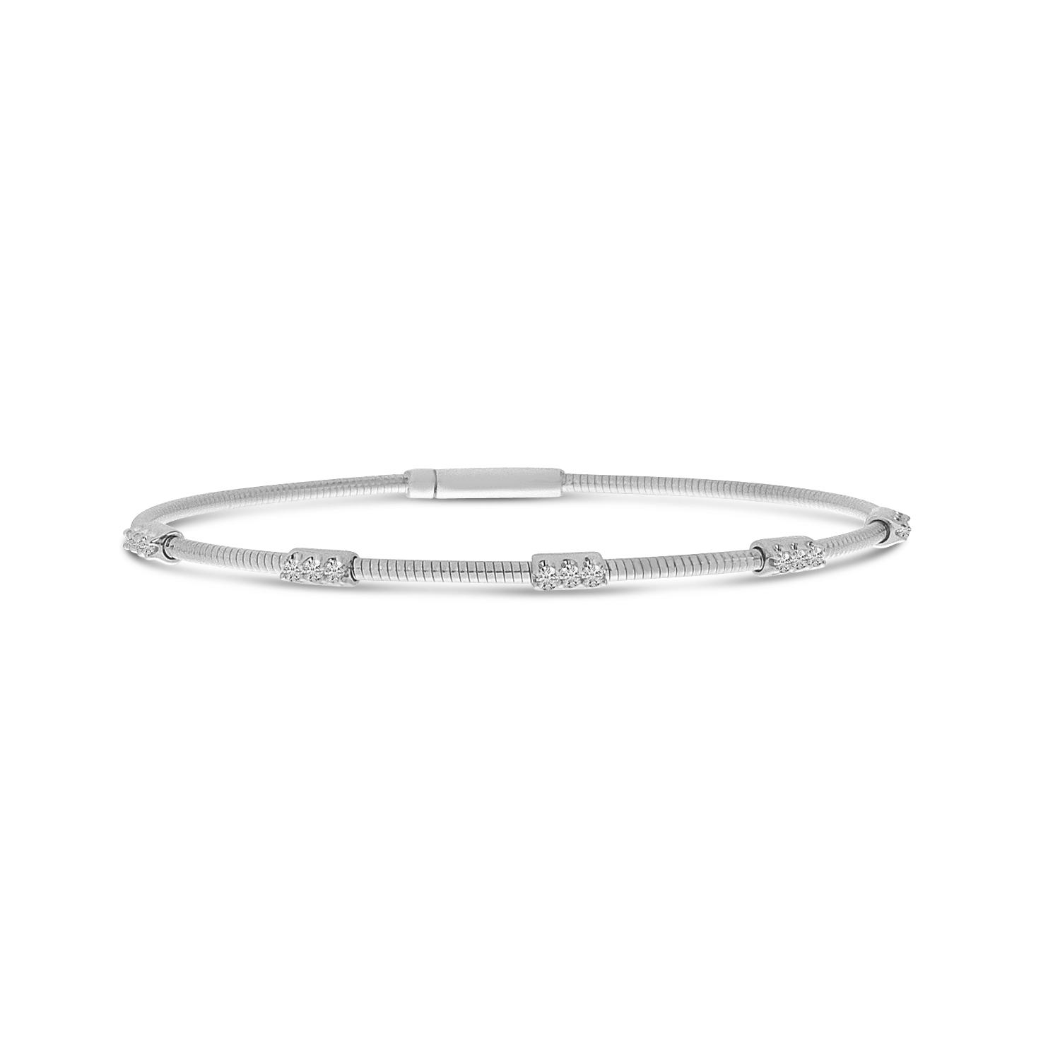 14K White Gold Flexible Diamond Bracelet