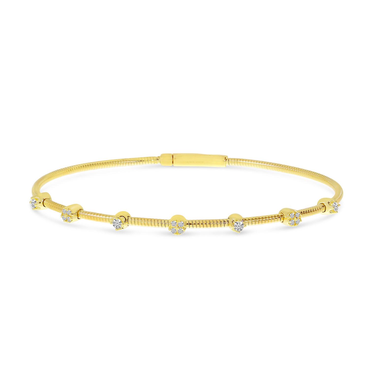 14K Yellow Gold Diamond Flexible Bracelet