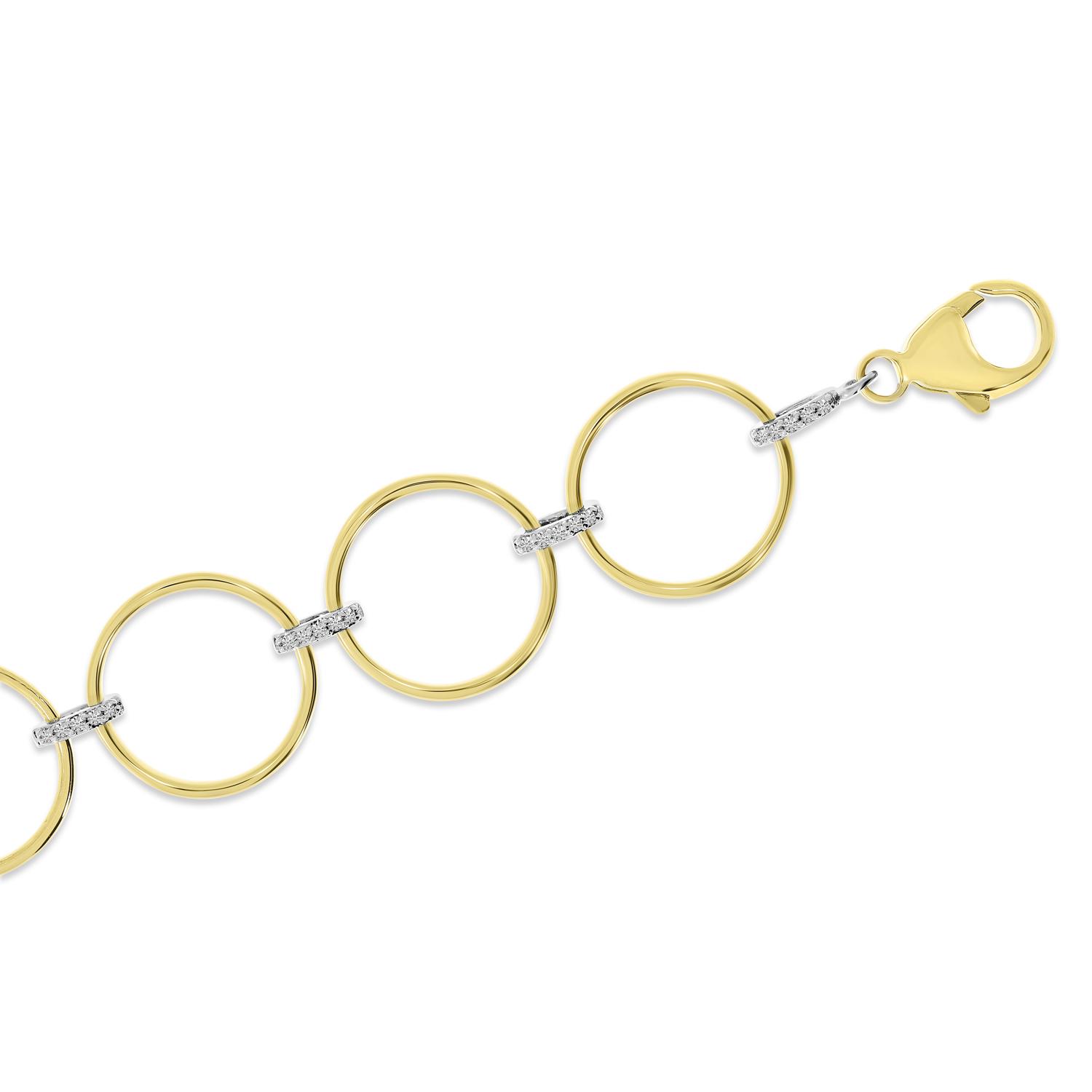 14K Yellow Gold Diamond Circle Bracelet