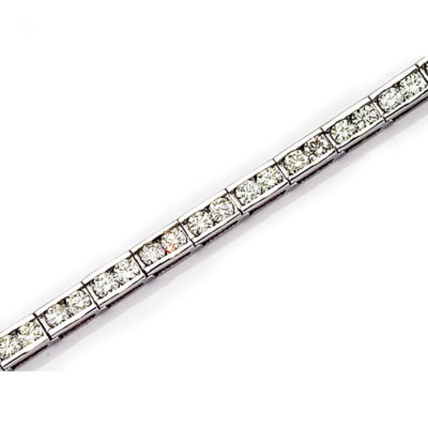 14K White Gold Diamond Channel Bracelet