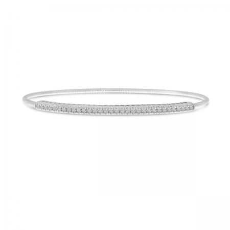 14K White Gold Diamond Expandable Bracelet