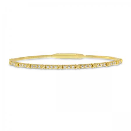 14K Yellow Gold XO Flexible Bangle Bracelet