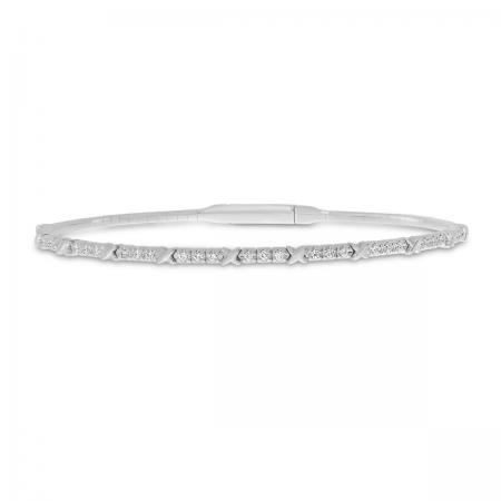 14K White Gold XO Flexible Bangle Bracelet