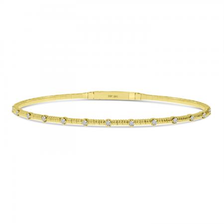 14K Yellow Gold Diamond Flexible Bracelet