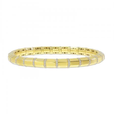 14K Yellow Gold Diamond Stretch Bracelet