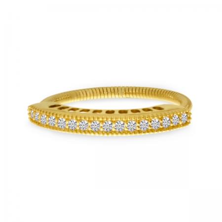 14K Yellow Gold Diamond Stretch Ring