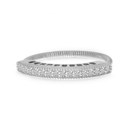 14K White Gold Diamond Stretch Ring