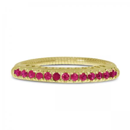 14K Yellow Gold Ruby Stretch Ring