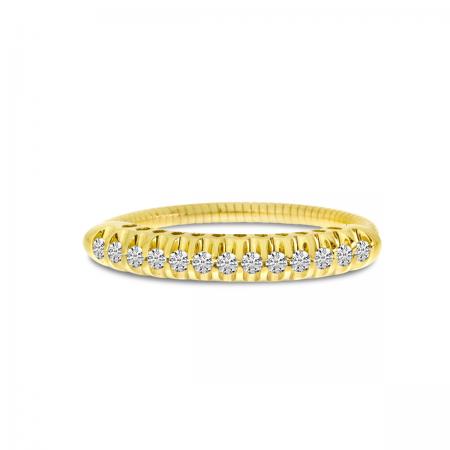 14K Yellow Gold Pave Diamond Stretch Ring