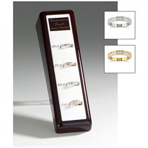 14K White and Yellow Gold Diamond Channel Bands Display