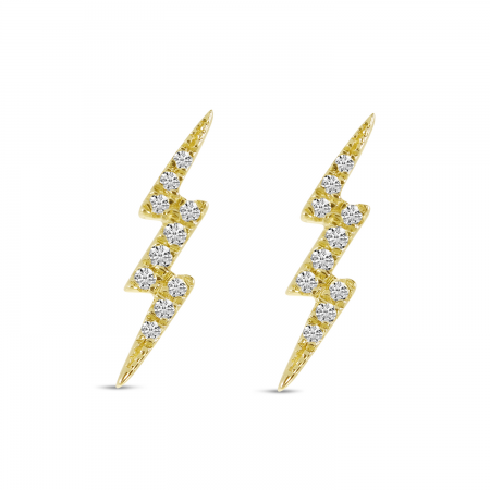 White gold deals lightning bolt earrings