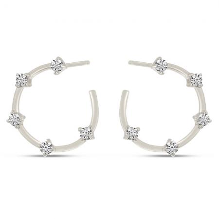 14K White Gold Open Constellation Earrings