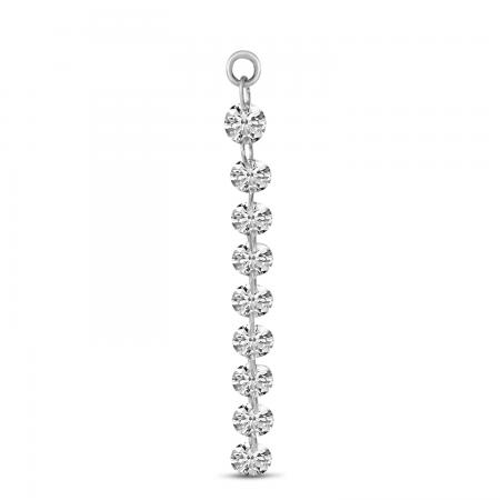 14K White Gold Dashing Diamonds Jacket Earrings