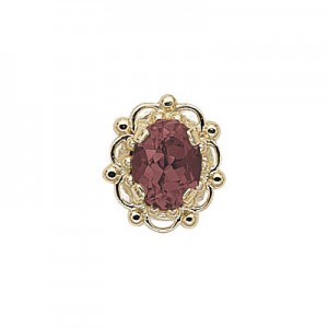 14 Karat Gold Pink Tourmaline Slide