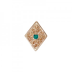 14 Karat Gold Emerald Slide