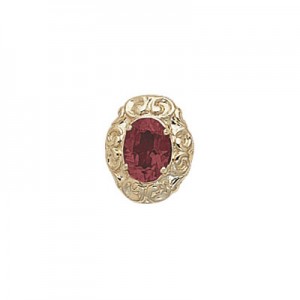 14 Karat Gold Pink Tourmaline Slide