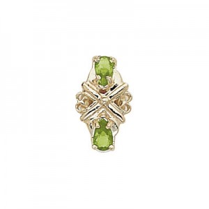 14 Karat Gold Peridot Slide