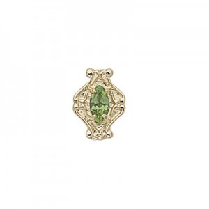 14 Karat Gold Peridot Slide