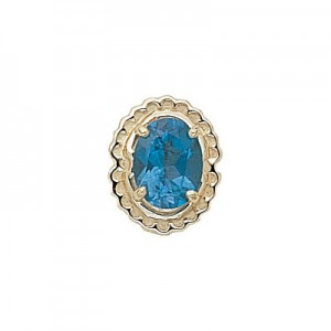 14 Karat Gold Blue Topaz Slide