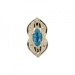 14 Karat Gold Blue Topaz Slide