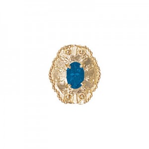 14 Karat Gold Blue Topaz Slide