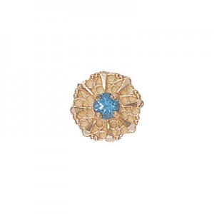 14 Karat Gold Blue Topaz Slide