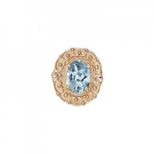 14 Karat Gold Aquamarine Slide