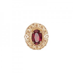 14 Karat Gold Garnet Slide