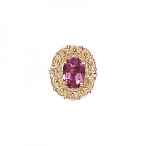 14 Karat Gold Pink Tourmaline Slide