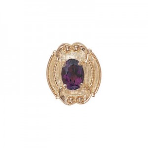 14 Karat Gold Amethyst Slide