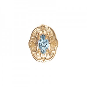 14 Karat Gold Aquamarine Slide