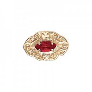 14 Karat Gold Garnet Slide