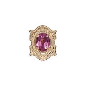 14 Karat Gold Pink Tourmaline Slide