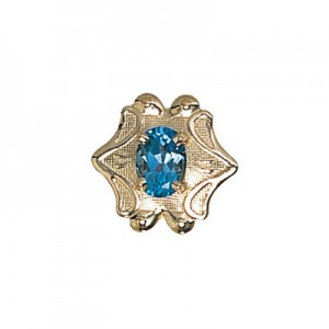 14 Karat Gold Blue Topaz Slide