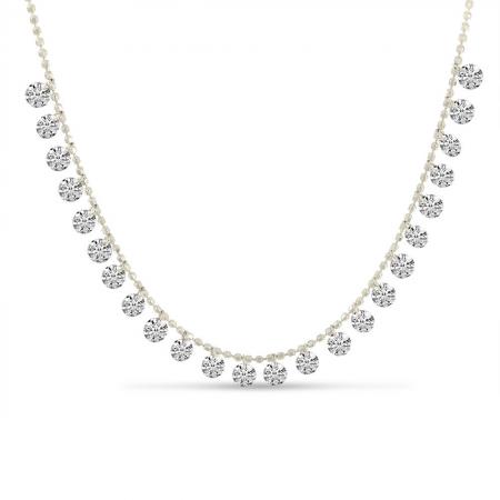 14K Yellow Gold Dashing Diamonds Half Cleopatra 18 inch Necklace