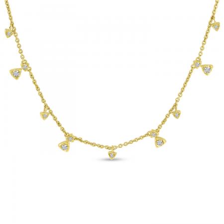 14K Yellow Gold 18 inch Diamond Fashion Necklace