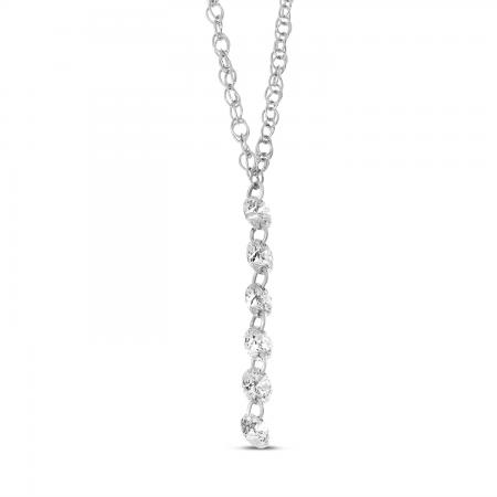 14K White Gold Dashing Diamond Cable Chain Necklace