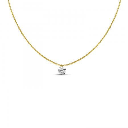 14K Yellow Gold Dashing Diamond Single Diamond By the Yard 18 Necklace\"