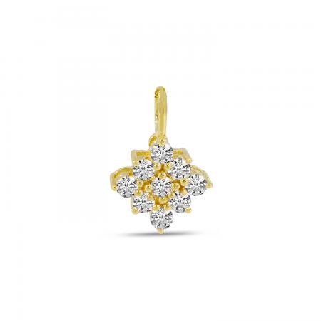 14K Yellow Gold Diamond Clustaire Pendant